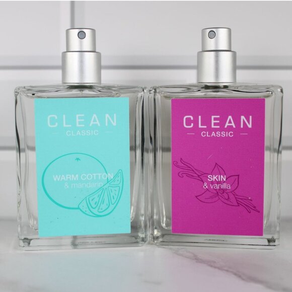 Clean Classic EDP Set - Warm Cotton & Mandarin / Skin & Vanilla 60ml Each NEW - Picture 5 of 5